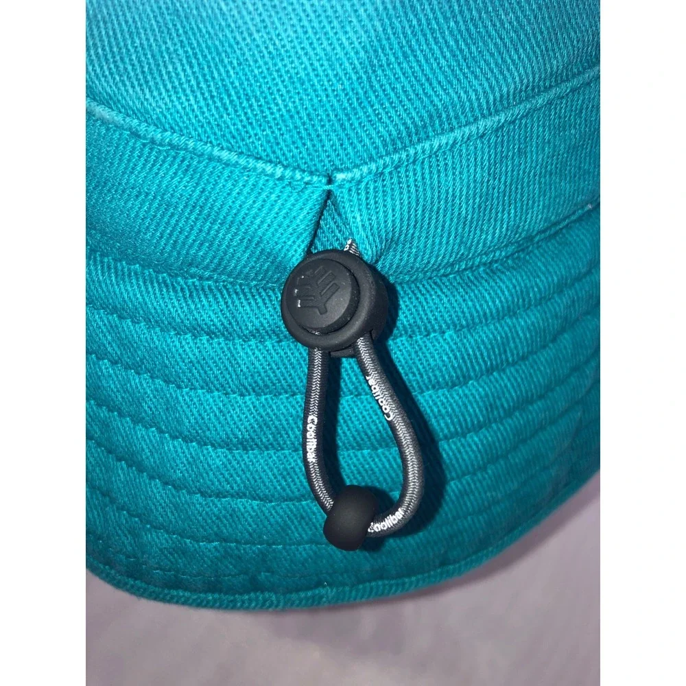 Coolibar Kids Taylor Chin Strap Hat Teal Blue UPF 50+ Sun Bucket Hat S/M 02721